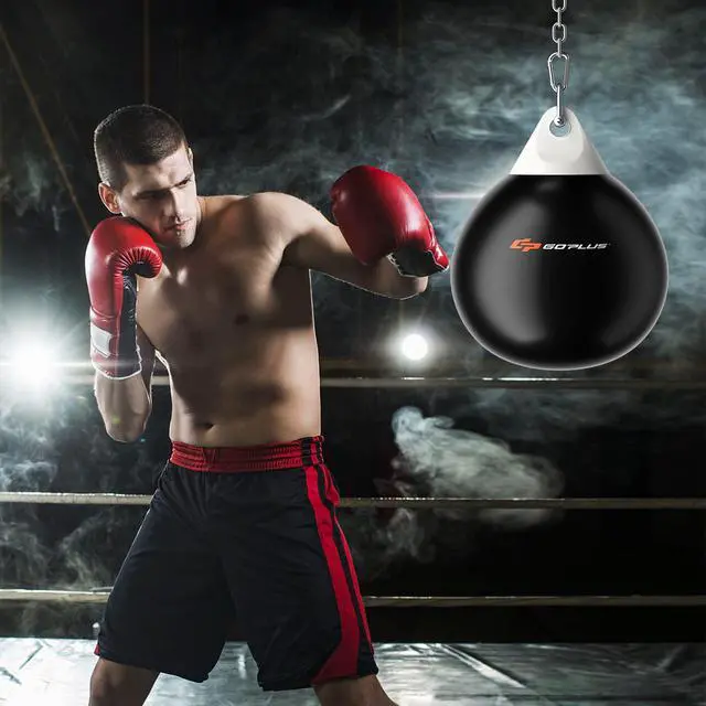 Alt view image 2 of 7 - Water Aqua Bag, 21'' 180 Pound /18 110 Pound Heavy Punching Bag with Adjustable Metal Chain, Water Injection Hose, Boxing Training Bag for Adults Fitness, MMA
