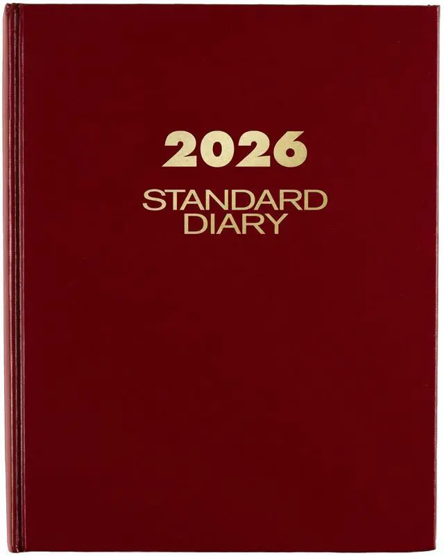 Main image of 2026 Standard Daily Planner, 7-1/2" x 9-1/2", Medium, 12-Month, Hardcover, Red (SD3741326)