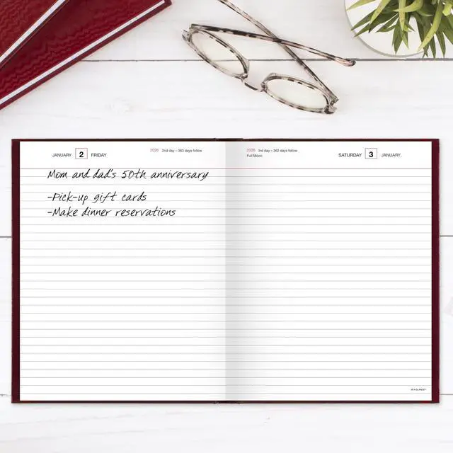 Alt view image 2 of 7 - 2026 Standard Daily Planner, 7-1/2" x 9-1/2", Medium, 12-Month, Hardcover, Red (SD3741326)