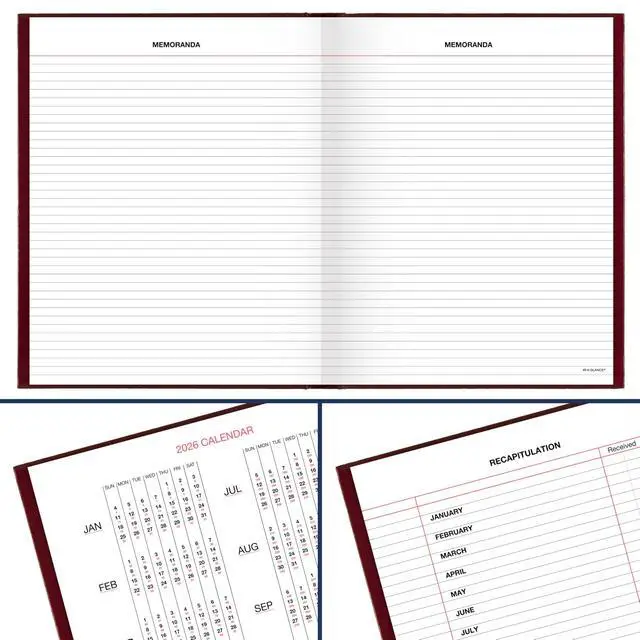 Alt view image 7 of 7 - 2026 Standard Daily Planner, 7-1/2" x 9-1/2", Medium, 12-Month, Hardcover, Red (SD3741326)