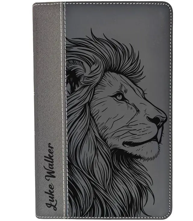 Main image of Personalized NIV Personal Bible with Crown of Thorns | Large Print (Black Lion Side Profile)