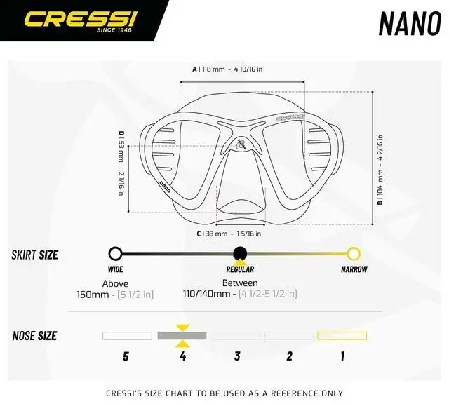 Alt view image 5 of 6 - Low Volume Adult Mask for Scuba, Freediving, Spearfishing - Nano Made in Italy