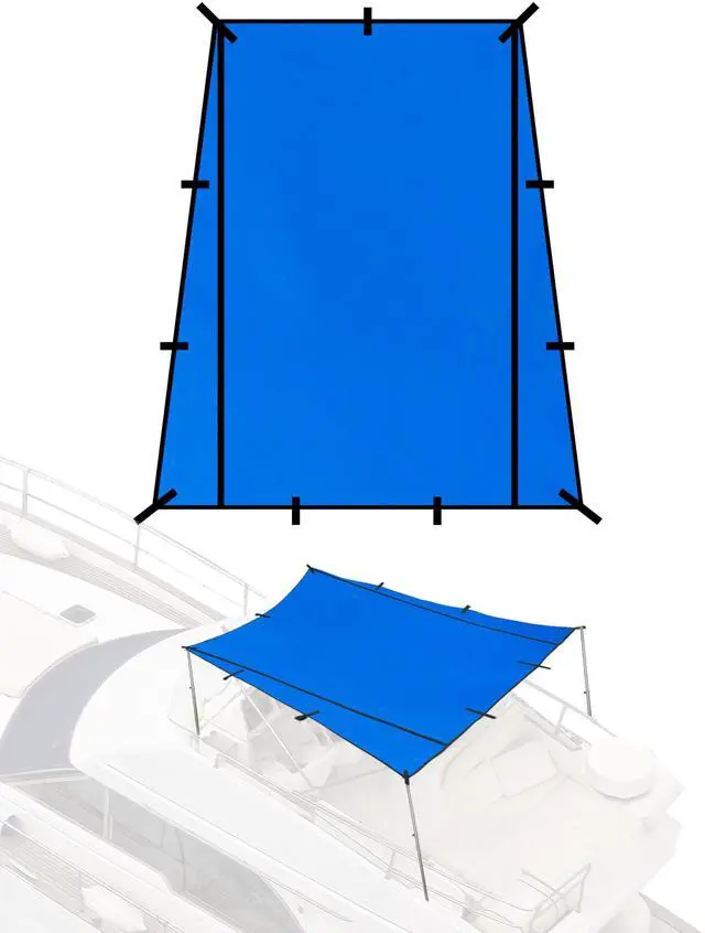 Main image of Sunshade for Fishing Boats Shade Canopy Waterproof Durable 1200D Polyester Sun Shade Foldable Umbrella for Protection, 8 * 7 * 5ft