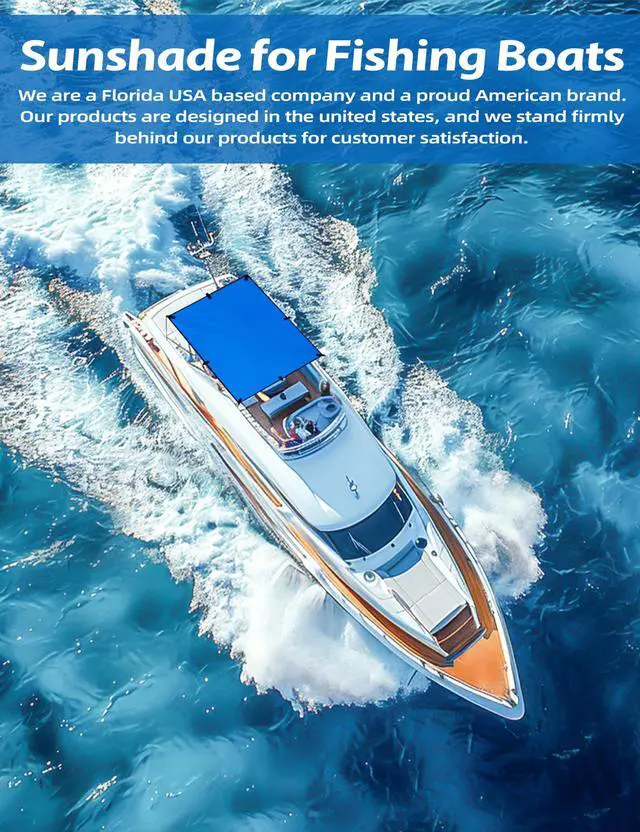 Alt view image 7 of 7 - Sunshade for Fishing Boats Shade Canopy Waterproof Durable 1200D Polyester Sun Shade Foldable Umbrella for Protection, 8 * 7 * 5ft