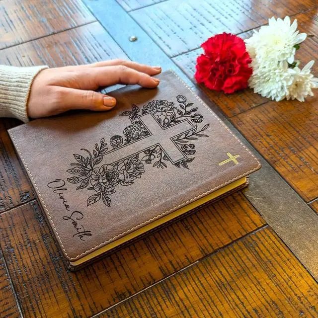 Alt view image 2 of 7 - NIV Bible, Custom Holy Bible, New International Version (Floral Cross)