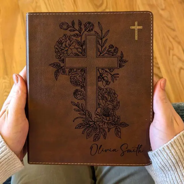 Alt view image 4 of 7 - NIV Bible, Custom Holy Bible, New International Version (Floral Cross)
