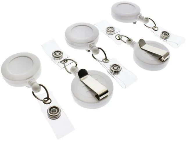 Main image of Bulk 100 Pack - Premium Retractable ID & Key-Card Badge Reels with Secure Metal Belt Clip and 34 Pull by