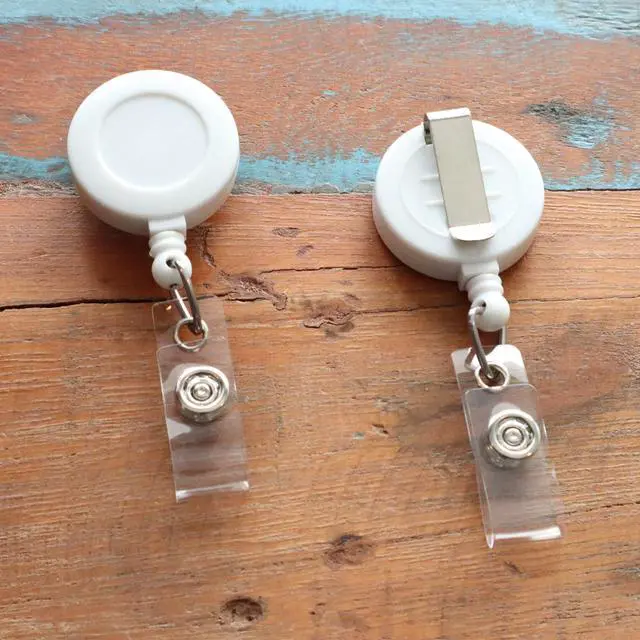 Alt view image 5 of 6 - Bulk 100 Pack - Premium Retractable ID & Key-Card Badge Reels with Secure Metal Belt Clip and 34 Pull by