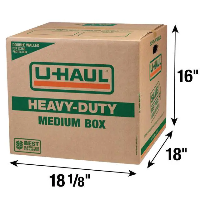 Alt view image 4 of 4 - 11-Piece Medium Heavy-Duty Double Wall Moving & Shipping Boxes - Pack of 10 Boxes with Handles - 18-1/8 x 18 x 16 (L x W x H) - 1 Bonus Roll of Tape