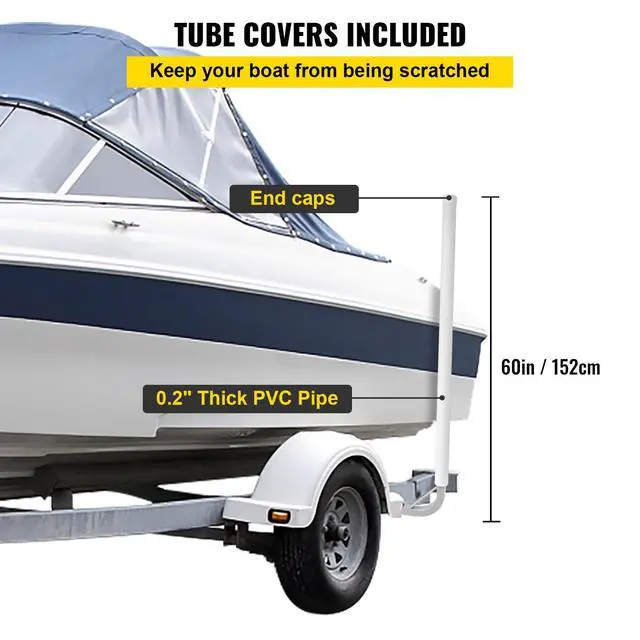 Alt view image 6 of 7 - Boat Trailer Guide, 22"-60" Adjustable Design Trailer Guide Poles, 2PCS Rustproof Steel Trailer Guide, for Ski Boat, Fishing Boat