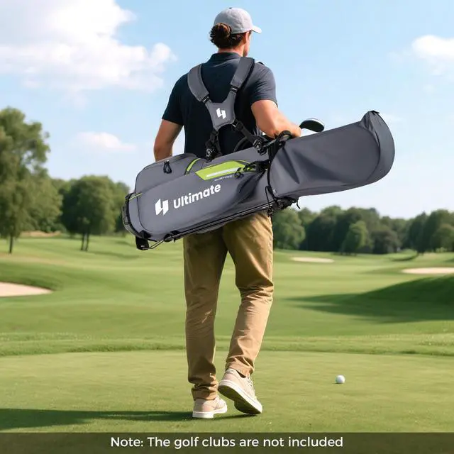 Alt view image 2 of 7 - Golf Stand Bag, 8-Way Golf Bag with 5 Pockets, Rain Hood, Detachable Dual Shoulder Strap, Lumbar Pad, Handles, Portable Golf Club Bag for Men & Women