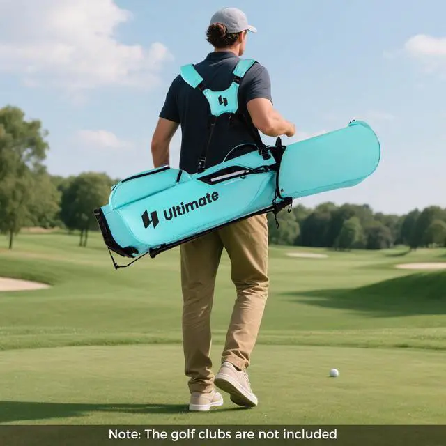 Alt view image 2 of 7 - Golf Stand Bag, 8-Way Golf Bag with 5 Pockets, Rain Hood, Detachable Dual Shoulder Strap, Lumbar Pad, Handles, Portable Golf Club Bag for Men & Women