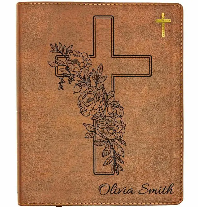 Main image of NIV Bible, Custom Holy Bible, New International Version (Peony Cross)