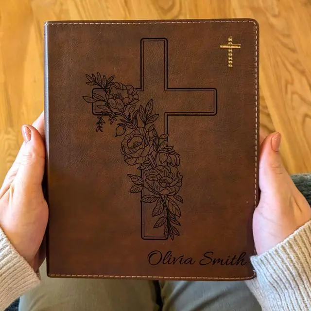 Alt view image 4 of 7 - NIV Bible, Custom Holy Bible, New International Version (Peony Cross)