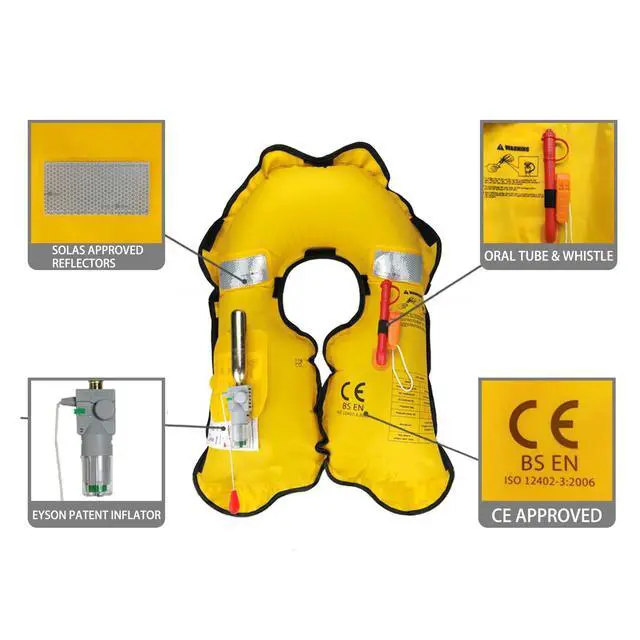Alt view image 5 of 5 - Inflatable Life Jacket Life Vest Basic Automatic/Manual