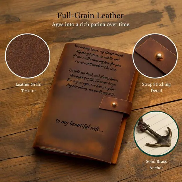 Alt view image 3 of 7 - Personalized Leather Journal Custom Engraved Refillable A5 Leather Notebook for Men & Women Vintage Writing, Travel & Prayer Journal Gift Customized Journals & Notebooks