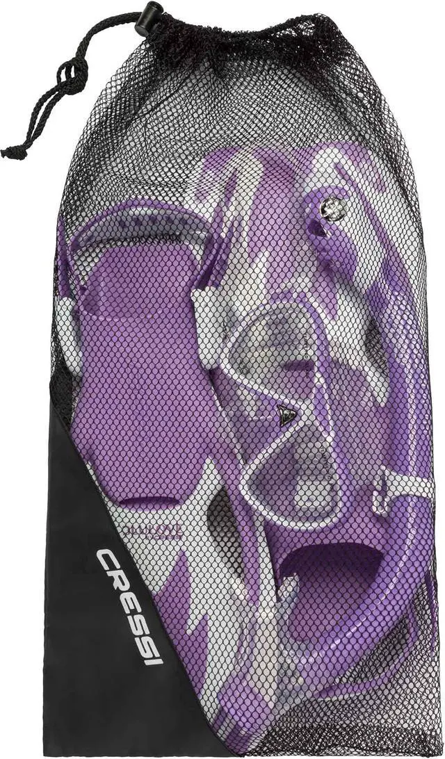 Alt view image 3 of 7 - Junior Snorkeling Kit for Young Aged 3 to 10 - Mask + Dry Snorkel + Adjustable Fins + Net Bag - Lightweight Colorful Equipment - Rocks Pro Dry Set