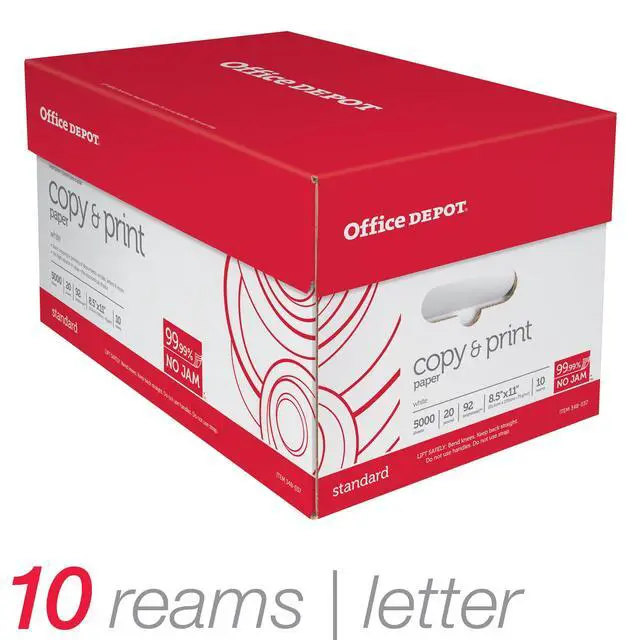 Alt view image 3 of 5 - White Copy Paper, 8 1/2in. x 11in., 20 Lb., 84 Brightness, Case Of 10 Reams