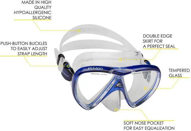 Alt view image 2 of 5 - Junior Snorkeling Kit for Young Aged 3 to 10 - Mask + Dry Snorkel + Adjustable Fins + Net Bag - Lightweight Colorful Equipment - Rocks Pro Dry Set
