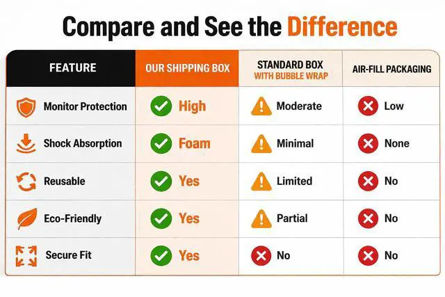 Alt view image 6 of 6 - USA Universal 23" - 27" Monitor TV Shipping Box, Secure and Protective Computer Monitor Shipping Box, theBOXlarger