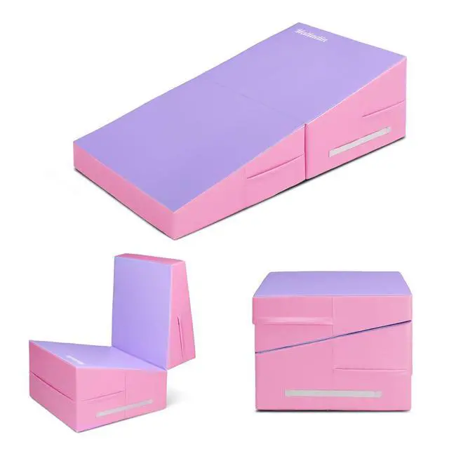 Alt view image 5 of 6 - 48"x24"x14" Tumbling Mat - Folding Gymnastics Cheese Wedge Mat for Kids, Girls Home Training