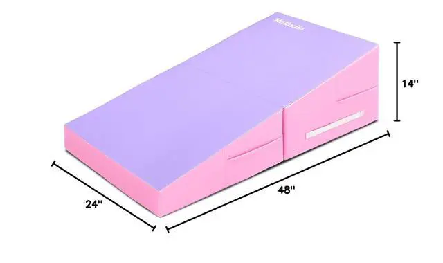 Alt view image 6 of 6 - 48"x24"x14" Tumbling Mat - Folding Gymnastics Cheese Wedge Mat for Kids, Girls Home Training