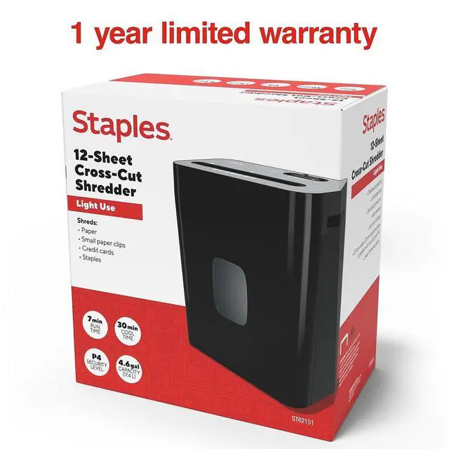 Alt view image 5 of 6 - 12-Sheet Cross-Cut Paper Shredder, Shreds Credit Cards/, Quiet Home Office Paper Shredder, Auto Start/Stop, Anti-Jam, 4.25 Gallon, Black