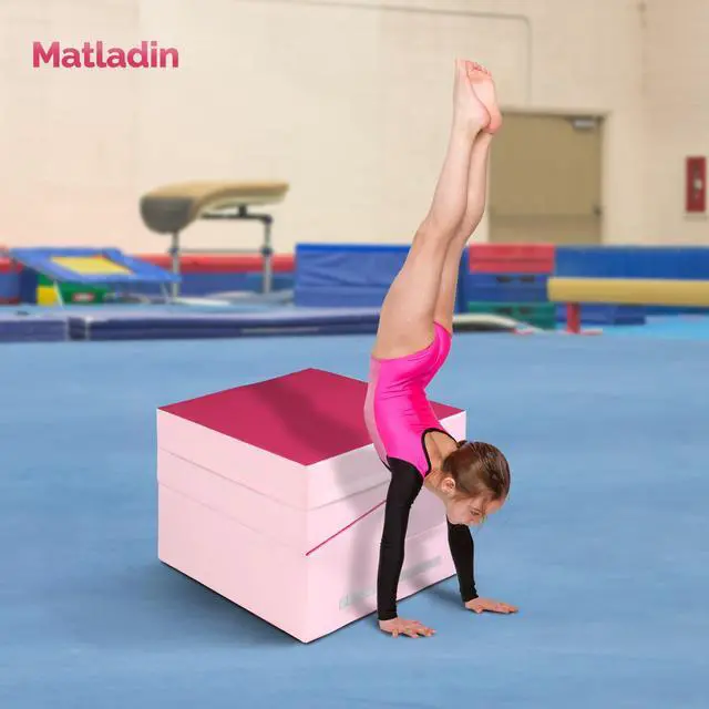 Alt view image 4 of 6 - 48"x24"x14" Tumbling Mat - Folding Gymnastics Cheese Wedge Mat for Kids, Girls Home Training