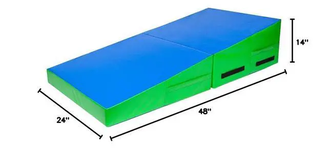 Alt view image 5 of 5 - 48"x24"x14" Tumbling Mat - Folding Gymnastics Cheese Wedge Mat for Kids, Girls Home Training