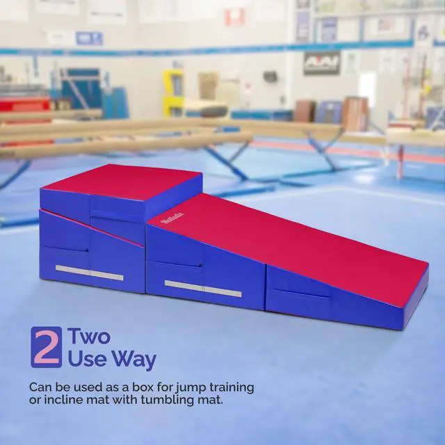 Alt view image 3 of 7 - 48"x24"x14" Tumbling Mat - Folding Gymnastics Cheese Wedge Mat for Kids, Girls Home Training