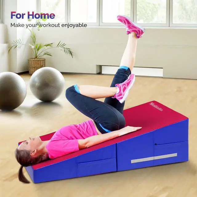 Alt view image 4 of 7 - 48"x24"x14" Tumbling Mat - Folding Gymnastics Cheese Wedge Mat for Kids, Girls Home Training