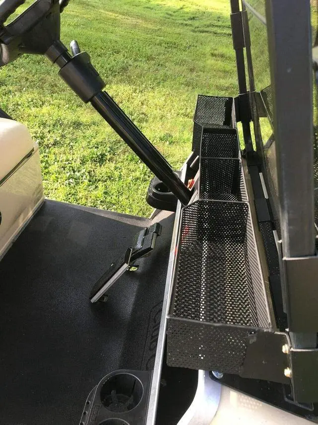 Alt view image 2 of 7 - Huskey Golf Cart Front Basket Storage Basket Dash Basket Compatible W/EZGO TXT/RXV,Club Car DS (2000.5+) Precedent/Tempo/Onward,Yamaha G29 Drive2 2007+ One Piece Solid Design & Larger Compartments