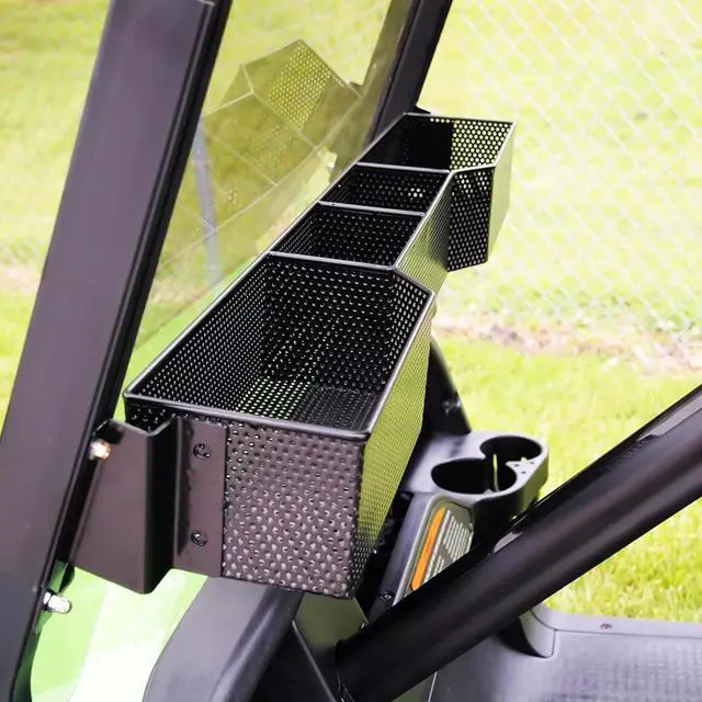 Alt view image 2 of 7 - Huskey Golf Cart Front Basket Storage Basket Dash Basket Compatible W/EZGO TXT/RXV,Club Car DS (2000.5+) Precedent/Tempo/Onward,Yamaha G29 Drive2 2007+ One Piece Solid Design & Larger Compartments