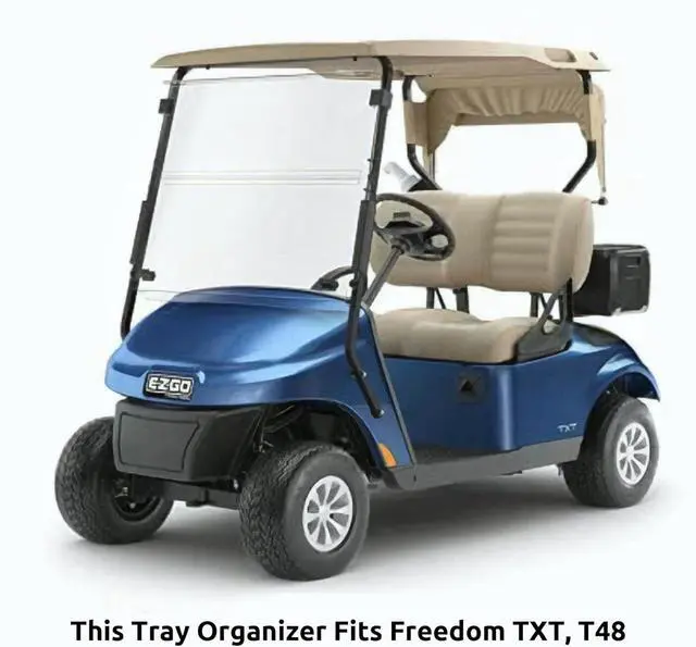 Alt view image 4 of 6 - Huskey Golf Cart Front Basket Storage Basket Dash Basket Compatible W/EZGO TXT/RXV,Club Car DS (2000.5+) Precedent/Tempo/Onward,Yamaha G29 Drive2 2007+ One Piece Solid Design & Larger Compartments