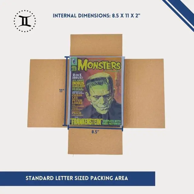 Alt view image 6 of 7 - Gemini Magazine and Comic Book Mailers for Shipping (8.5x11x2 50 Pack) | US-Made Corrugated Cardboard Stay Flat Mailers with Expandable Capacity | Great For Shipping Documents, Photos, and More