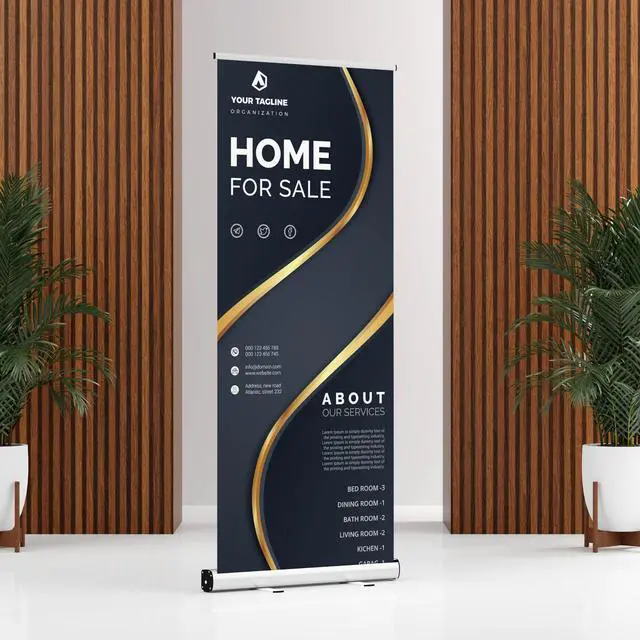 Alt view image 3 of 7 - 33x81 Retractable Banner Stand Signs READY IN 1 DAY Pull up Roll up Portable & Personalized Display with travel case for Business and Trade Shows Advertising and Promotion