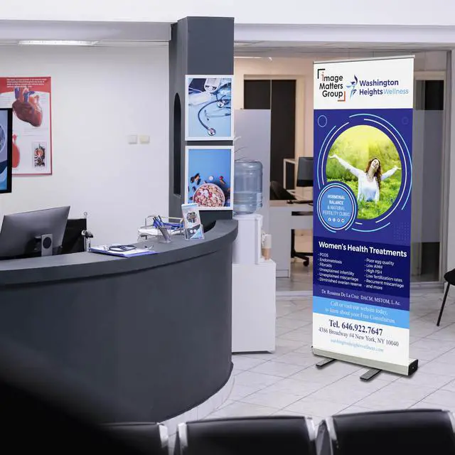 Alt view image 6 of 7 - 33x81 Retractable Banner Stand Signs READY IN 1 DAY Pull up Roll up Portable & Personalized Display with travel case for Business and Trade Shows Advertising and Promotion