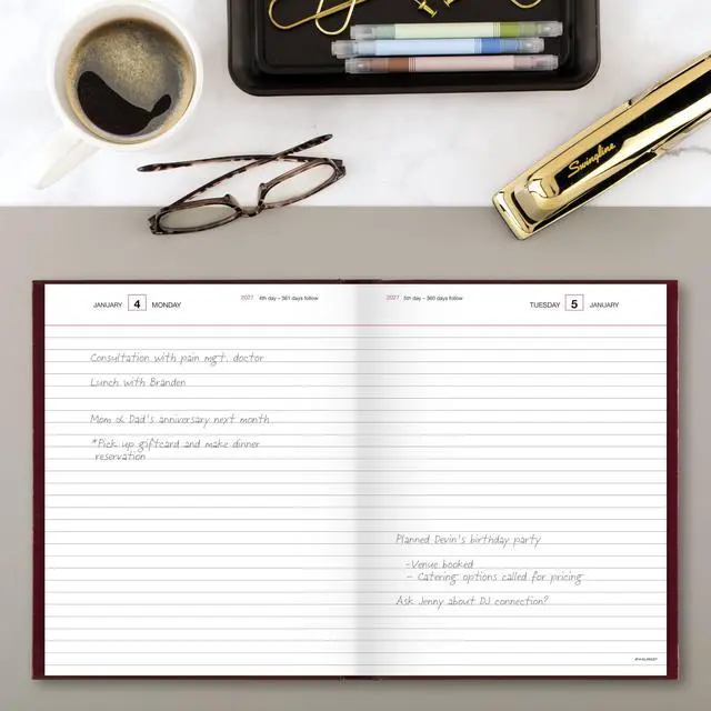 Alt view image 2 of 7 - 2027 Daily Planner, Standard Diary, 7.5" x 9.5" Journal, Hardcover, Red (SD3741327)