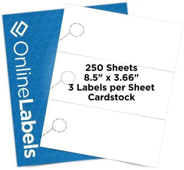 Main image of Door Hangers - 8.5 x 3.66 - Cardstock - Pack of 750, 250 Sheets - Inkjet/Laser Printer