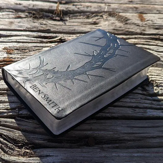 Alt view image 2 of 5 - Personalized KJV Large Print Personal Size Reference Bible | Custom Engraved Name with Crown of Thorns | Easy-to-read Study Bible | Christian Gift for Men, Women, and Kids (Personalized Name)