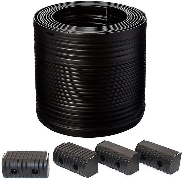 Main image of Bunk Wrap Kit 23050-BK, 16-ft Roll of 2x4-in Bunk Wrap with Endcaps, Black | Replaces carpet on boat, pontoon and PWC trailers and lifts, high-impact plastic, reduces loading force, hardware included