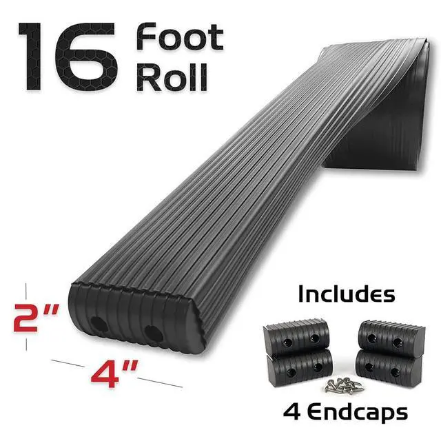 Alt view image 2 of 7 - Bunk Wrap Kit 23050-BK, 16-ft Roll of 2x4-in Bunk Wrap with Endcaps, Black | Replaces carpet on boat, pontoon and PWC trailers and lifts, high-impact plastic, reduces loading force, hardware included