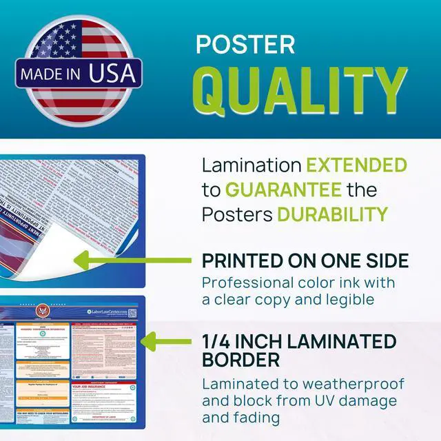 Alt view image 5 of 7 - Labor Law Posters Georgia 2026, 5-Pack, State, Federal Workplace Notices | Georgia State Federal Workplace Notices With OSHA, EEOC, FMLA, Minimum Wage, HR Office, Worksite, Employee Posting Details
