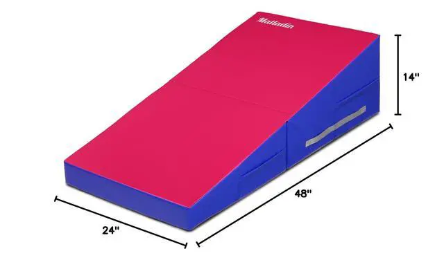 Alt view image 7 of 7 - 48"x24"x14" Tumbling Mat - Folding Gymnastics Cheese Wedge Mat for Kids, Girls Home Training