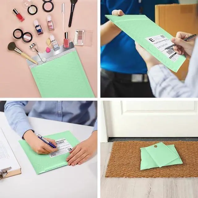 Alt view image 3 of 3 - Bubble Mailers 8.5x12" Green Ash Bubble Mailer, Self Seal Padded Envelopes Gifts Mailing Envelopes Bubble Padded, Bubble Envelopes for Shipping, Usable Size 8.5x11" (300)