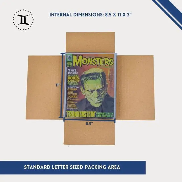 Alt view image 6 of 7 - Gemini Magazine and Comic Book Mailers for Shipping (8.5x11x2 25 Mailers + 50 Fillers) | Protective Fillers for Extra Support | US-Made, Expandable, Great for Shipping Documents, Photos & More