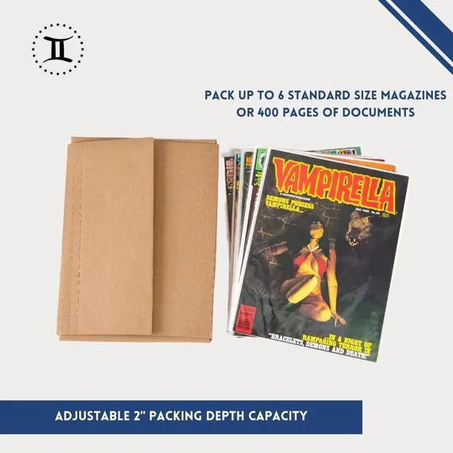 Alt view image 7 of 7 - Gemini Magazine and Comic Book Mailers for Shipping (8.5x11x2 25 Mailers + 50 Fillers) | Protective Fillers for Extra Support | US-Made, Expandable, Great for Shipping Documents, Photos & More