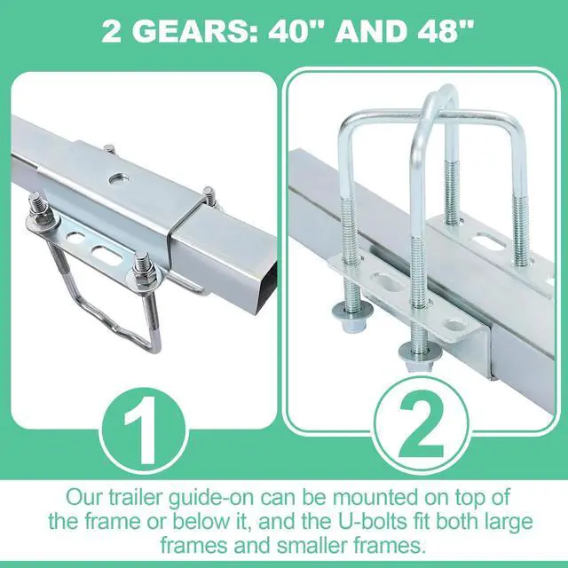 Alt view image 3 of 7 - 40-60In Adjustable Boat Trailer Guide Poles with PVC Pipes for Ski Boat Fishing Boat or Sailboat Trailer Compatible with Frames up to 3" w x 4-1/4" H