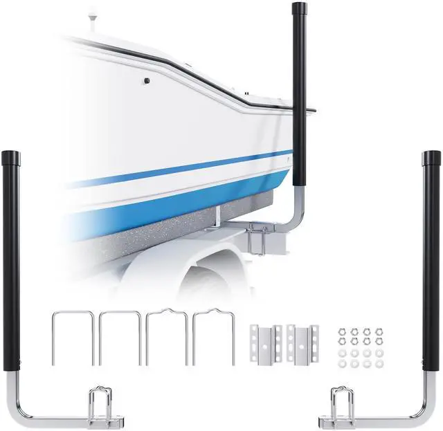 Main image of 40-60In Adjustable Boat Trailer Guide Poles with PVC Pipes for Ski Boat Fishing Boat or Sailboat Trailer Compatible with Frames up to 3" w x 4-1/4" H