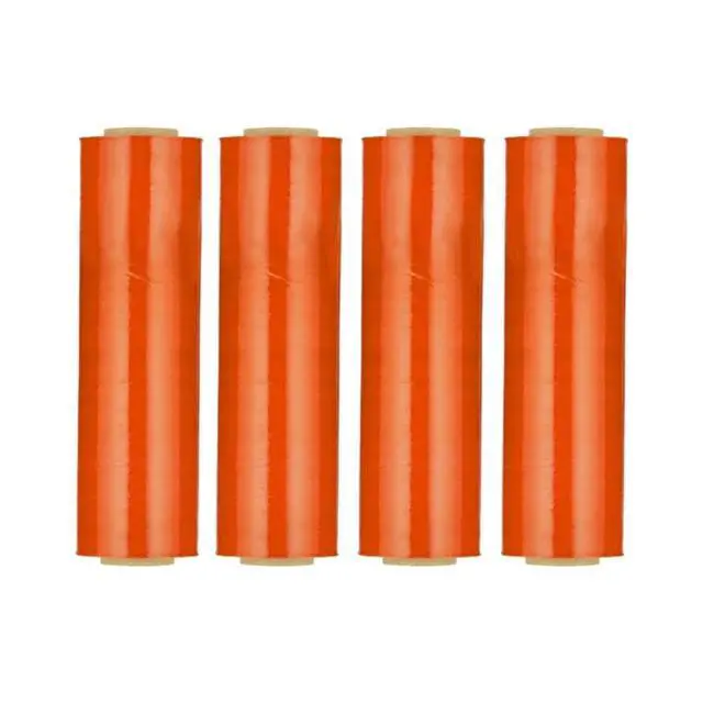 Alt view image 2 of 7 - PSBM Tinted Orange Plastic Stretch Film/Wrap 18" x 1500' 47 GA 4 Rolls | Stretch Wrap, Heavy Duty Plastic Film, Industrial Strength Shrink Packaging for Moving, Packing, Shipping, Warehouse Storage